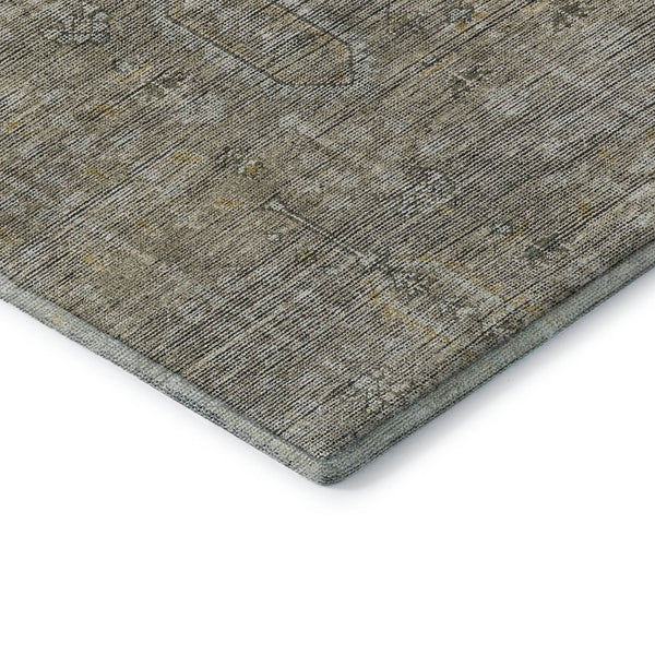 HomeRoots 8' Southwestern Round Rug in Taupe Gray & Beige - Washable, UV Protected, Durable & Stylish Decor 665442