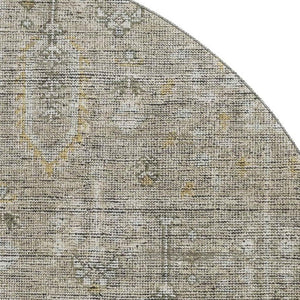 HomeRoots 8' Southwestern Round Rug in Taupe Gray & Beige - Washable, UV Protected, Durable & Stylish Decor 665442