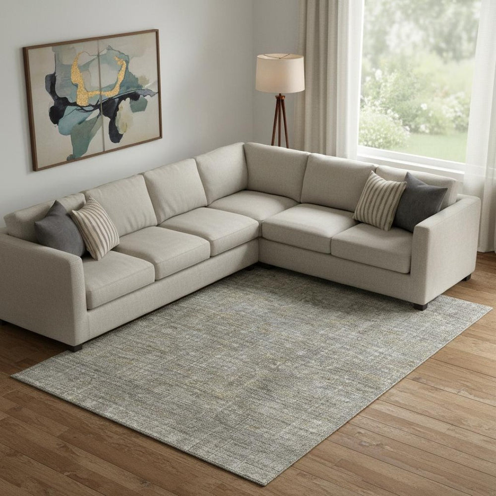HomeRoots 9' X 12' Taupe Gray & Beige Southwestern Washable Area Rug - Durable, Stylish, UV Protected Design 665444