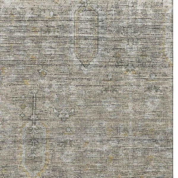 HomeRoots 9' X 12' Taupe Gray & Beige Southwestern Washable Area Rug - Durable, Stylish, UV Protected Design 665444