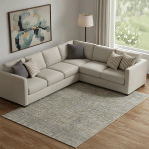 HomeRoots 10' X 14' Taupe Gray Beige Southwestern Area Rug - Durable, Stain Resistant with UV Protection! 665445