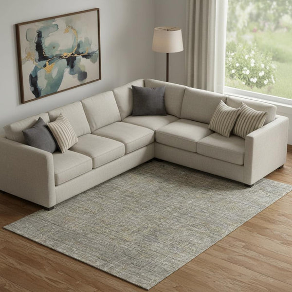 HomeRoots 10' X 14' Taupe Gray Beige Southwestern Area Rug - Durable, Stain Resistant with UV Protection! 665445