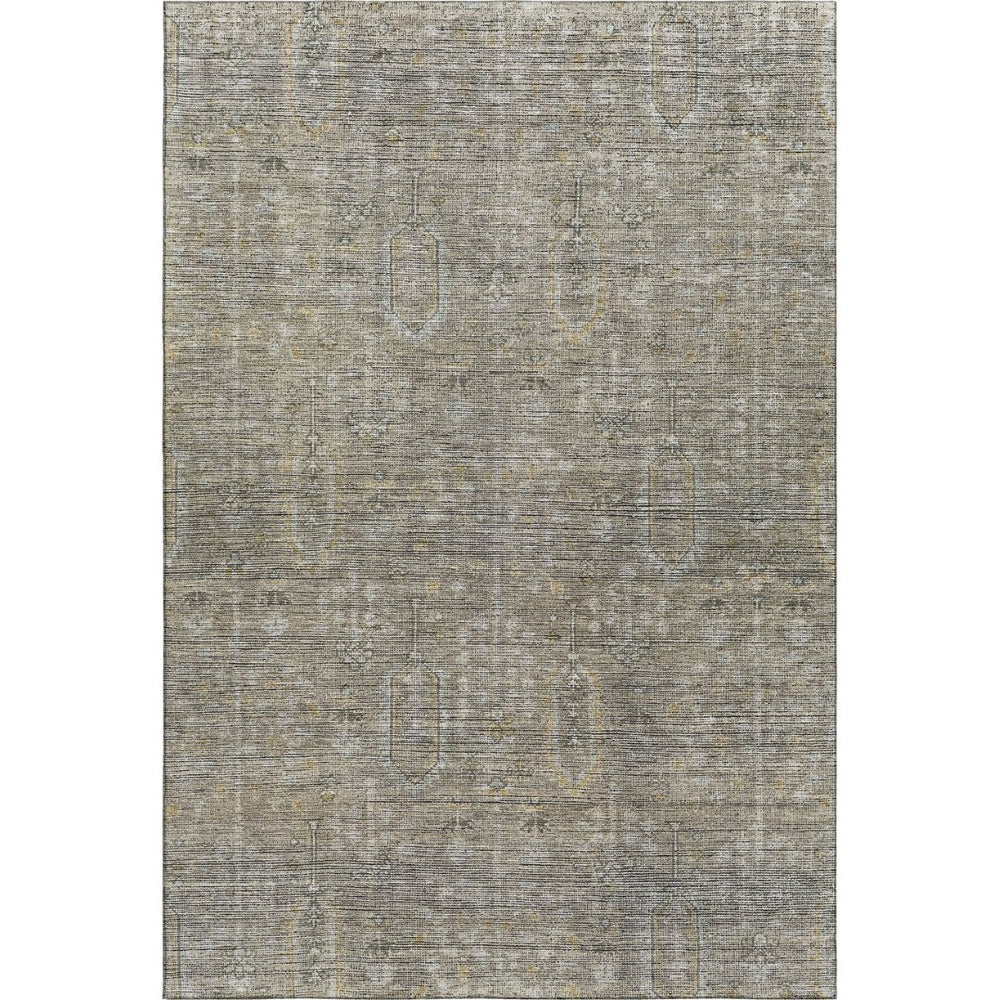 HomeRoots 10' X 14' Taupe Gray Beige Southwestern Area Rug - Durable, Stain Resistant with UV Protection! 665445