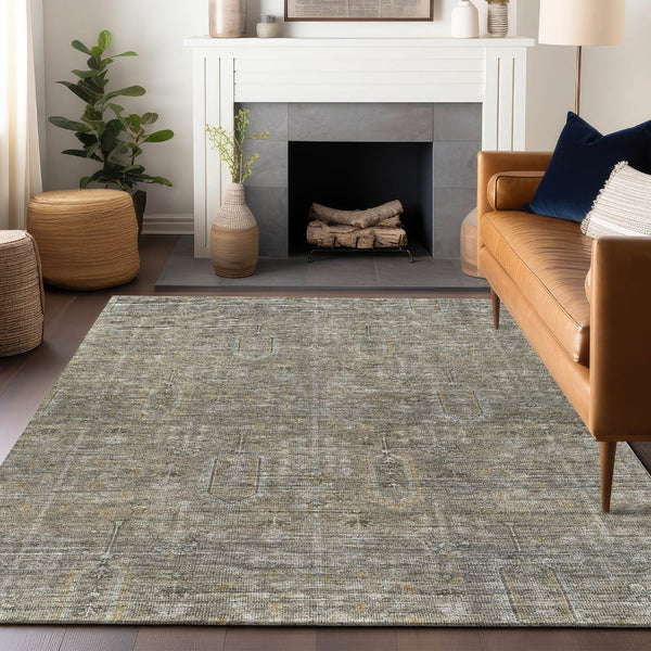 HomeRoots 10' X 14' Taupe Gray Beige Southwestern Area Rug - Durable, Stain Resistant with UV Protection! 665445