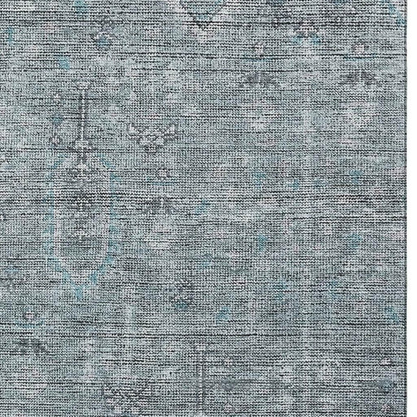 HomeRoots 8' X 10' Southwestern Teal & Gray Washable Area Rug with UV Protection - Durable & Stylish Accent! 665449
