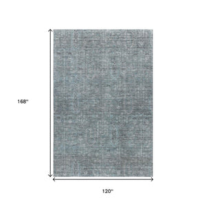 HomeRoots 10' X 14' Teal and Gray Southwestern Area Rug - Washable, UV Protected, and Stain Resistant Design! 665451