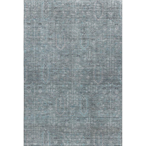 HomeRoots 10' X 14' Teal and Gray Southwestern Area Rug - Washable, UV Protected, and Stain Resistant Design! 665451