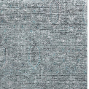 HomeRoots 10' X 14' Teal and Gray Southwestern Area Rug - Washable, UV Protected, and Stain Resistant Design! 665451