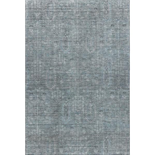 HomeRoots 10' X 14' Teal and Gray Southwestern Area Rug - Washable, UV Protected, and Stain Resistant Design! 665451
