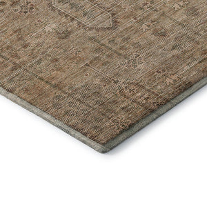 HomeRoots 5' X 8' Southwestern Terra Cotta & Copper Washable Area Rug - UV Protected for High-Traffic Spaces 665453