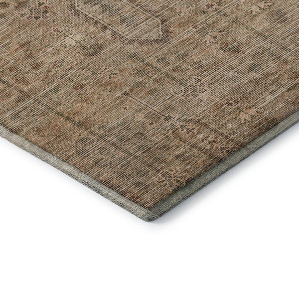 HomeRoots 5' X 8' Southwestern Terra Cotta & Copper Washable Area Rug - UV Protected for High-Traffic Spaces 665453