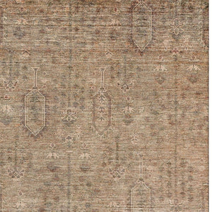 HomeRoots 5' X 8' Southwestern Terra Cotta & Copper Washable Area Rug - UV Protected for High-Traffic Spaces 665453