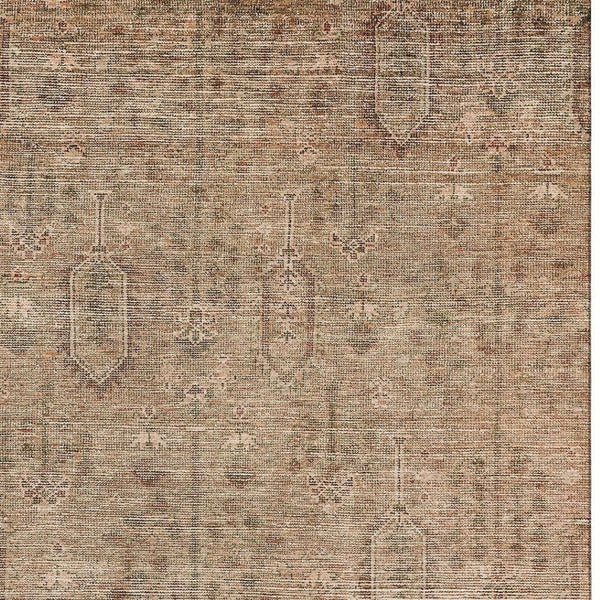 HomeRoots 5' X 8' Southwestern Terra Cotta & Copper Washable Area Rug - UV Protected for High-Traffic Spaces 665453