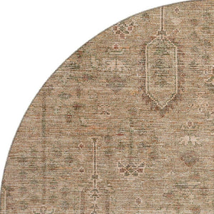 HomeRoots 8' Terra Cotta and Copper Round Rug - Washable, UV-Protected, Stain-Resistant for High-Traffic Areas 665454