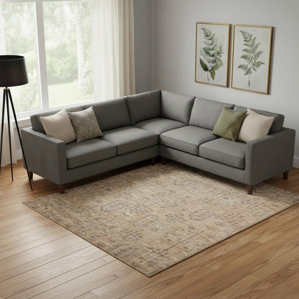 HomeRoots 9' X 12' Southwestern Washable Area Rug in Terra Cotta & Copper - UV Protected, Easy-Care Charm 665456