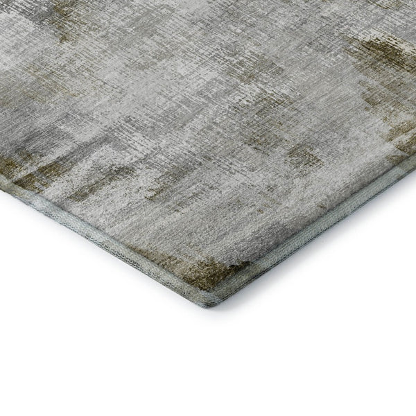 HomeRoots 8' X 10' Taupe Gray & Brown Abstract Area Rug - Washable, UV Protected & Stylish for Every Home 665469