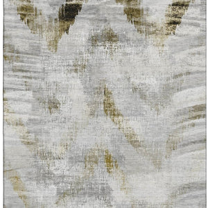 HomeRoots 8' X 10' Taupe Gray & Brown Abstract Area Rug - Washable, UV Protected & Stylish for Every Home 665469