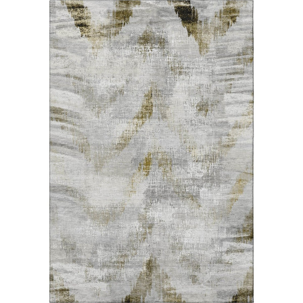 HomeRoots 10' X 14' Stylish Taupe Gray & Brown Abstract Washable Area Rug with UV Protection for Modern Homes 665471