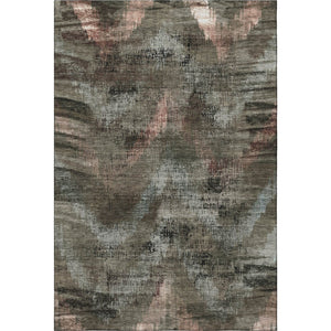 HomeRoots 5' X 8' Stylish Brown Salmon & Gray Abstract Washable Area Rug with UV Protection for All Rooms 665479