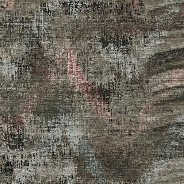 HomeRoots 8' X 10' Abstract Washable Area Rug in Brown, Salmon & Gray – UV Protected, Soft, Non-Slip Design! 665481