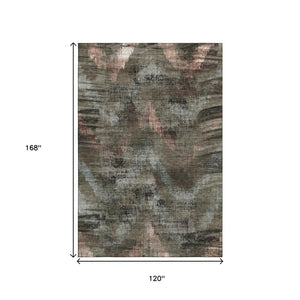 HomeRoots 10' X 14' Brown Salmon and Gray Washable Area Rug with UV Protection – Durable, Stylish, Pet-Friendly! 665483