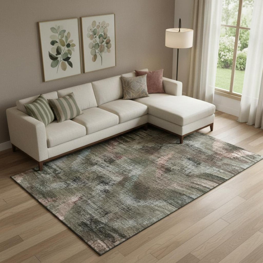HomeRoots 10' X 14' Brown Salmon and Gray Washable Area Rug with UV Protection – Durable, Stylish, Pet-Friendly! 665483