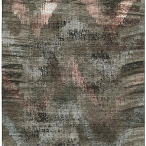 HomeRoots 10' X 14' Brown Salmon and Gray Washable Area Rug with UV Protection – Durable, Stylish, Pet-Friendly! 665483