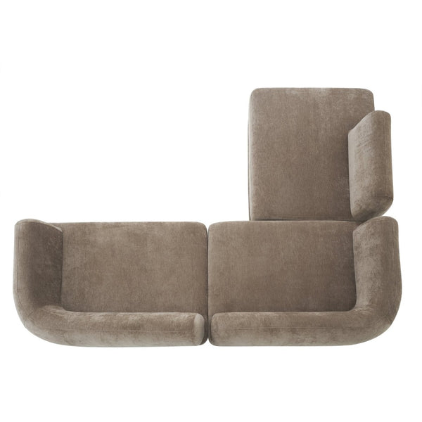 English Elm 115" L-shaped Sectional Three Piece Deep Seat Chaise Sofa for Modern Living Rooms N767P385430B