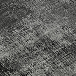 HomeRoots 8' Gray and Silver Abstract Round Rug – Washable, UV-Protected, Soft Polyester for High-Traffic Areas 665492