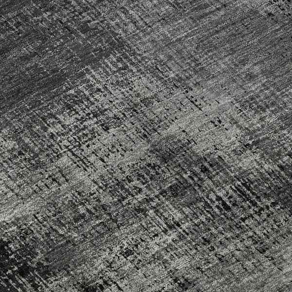 HomeRoots 8' Gray and Silver Abstract Round Rug – Washable, UV-Protected, Soft Polyester for High-Traffic Areas 665492