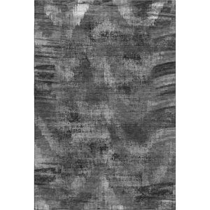 HomeRoots 10' X 14' Gray & Silver Abstract Washable Area Rug - Durable, Stylish, UV-Protected for Homes 665495
