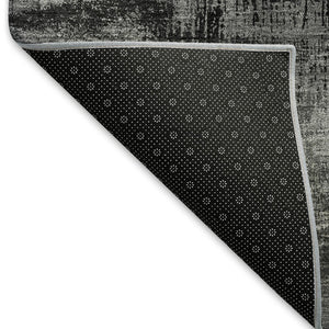 HomeRoots 10' X 14' Gray & Silver Abstract Washable Area Rug - Durable, Stylish, UV-Protected for Homes 665495