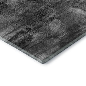 HomeRoots 10' X 14' Gray & Silver Abstract Washable Area Rug - Durable, Stylish, UV-Protected for Homes 665495