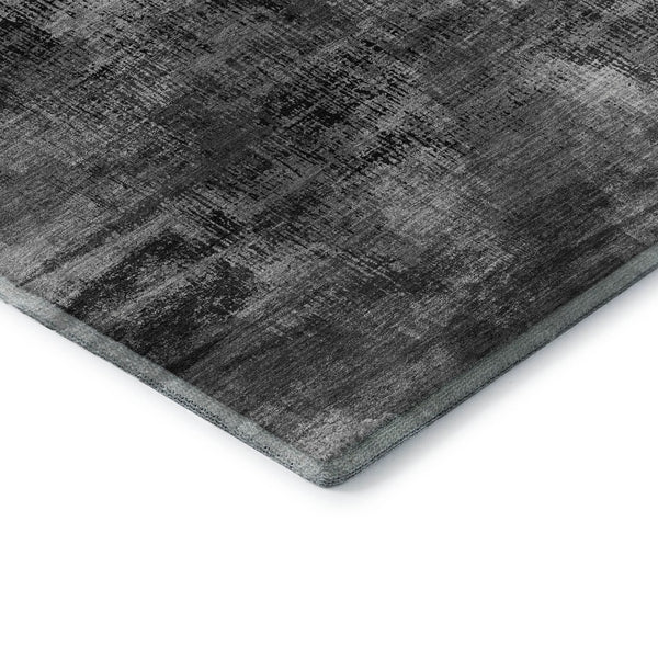 HomeRoots 10' X 14' Gray & Silver Abstract Washable Area Rug - Durable, Stylish, UV-Protected for Homes 665495