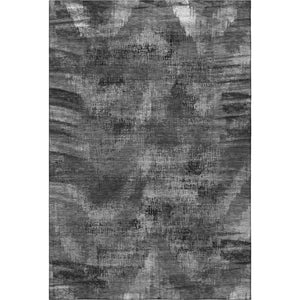 HomeRoots 10' X 14' Gray & Silver Abstract Washable Area Rug - Durable, Stylish, UV-Protected for Homes 665495