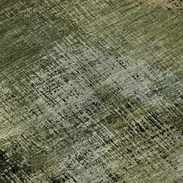 HomeRoots 5' X 8' Washable Olive Green, Gold & Charcoal Abstract Area Rug – UV Protected, Stain-Resistant Style 665497