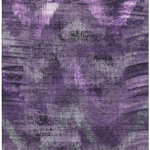 HomeRoots 8' X 10' Purple and Gray Abstract Washable Area Rug - Modern, Durable, UV-Protected for High-Traffic Rooms 665505
