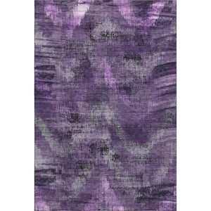 HomeRoots 10' X 14' Purple and Gray Abstract Area Rug - Washable, UV-Protected, Modern Design for High Traffic Areas 665507