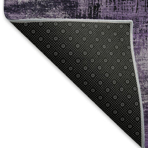 HomeRoots 10' X 14' Purple and Gray Abstract Area Rug - Washable, UV-Protected, Modern Design for High Traffic Areas 665507
