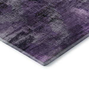 HomeRoots 10' X 14' Purple and Gray Abstract Area Rug - Washable, UV-Protected, Modern Design for High Traffic Areas 665507