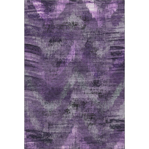HomeRoots 10' X 14' Purple and Gray Abstract Area Rug - Washable, UV-Protected, Modern Design for High Traffic Areas 665507