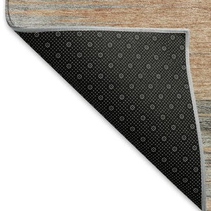 HomeRoots 5' X 8' Salmon And Gray Abstract Area Rug - Stylish, Washable, UV Protected for Modern Homes 665533