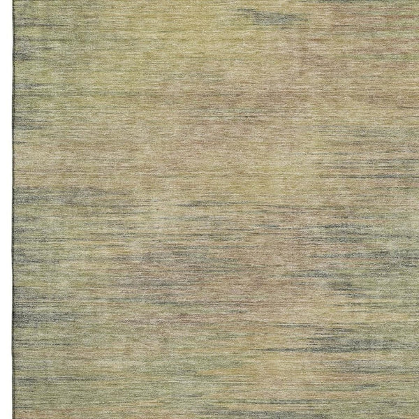 HomeRoots 5' X 8' Artichoke Green Abstract Area Rug - Washable, UV Protected, Durable Design for Modern Homes 665545