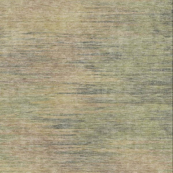 HomeRoots 9' X 12' Artichoke Green Abstract Area Rug with Gold & Copper Accents - Washable & UV Protected! 665548