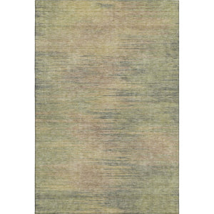 HomeRoots 9' X 12' Artichoke Green Abstract Area Rug with Gold & Copper Accents - Washable & UV Protected! 665548