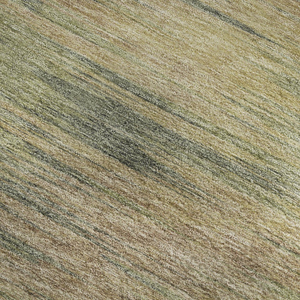 HomeRoots 9' X 12' Artichoke Green Abstract Area Rug with Gold & Copper Accents - Washable & UV Protected! 665548