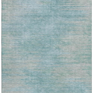 HomeRoots 8' X 10' Aqua and Gray Abstract Washable Area Rug - Durable, Stain-Resistant with UV Protection! 665553