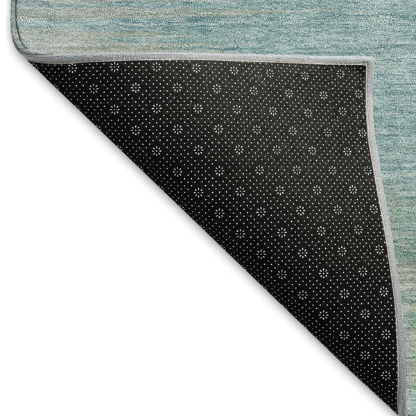 HomeRoots 9' X 12' Aqua and Gray Abstract Area Rug - Stain Resistant, UV Protected, Durable for High-Traffic Areas 665554