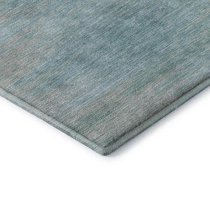 HomeRoots 9' X 12' Aqua and Gray Abstract Area Rug - Stain Resistant, UV Protected, Durable for High-Traffic Areas 665554