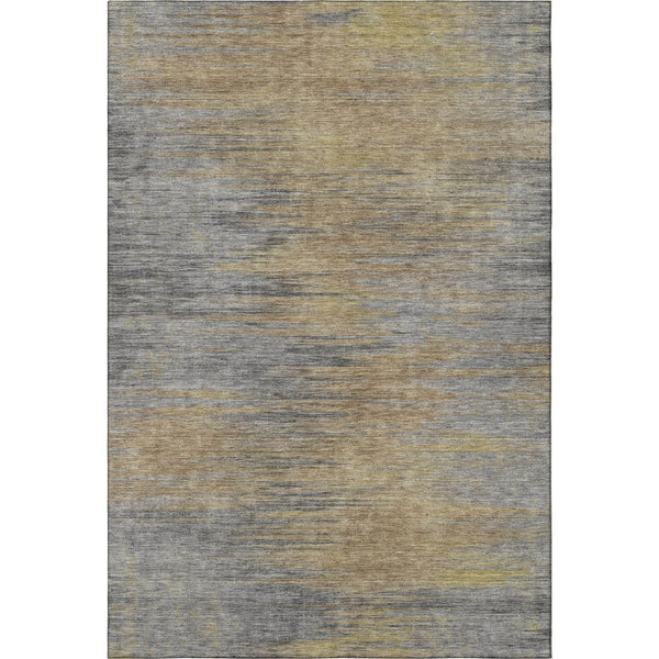 HomeRoots 5' X 8' Brown Gold Taupe Abstract Washable Area Rug - UV Protected, Stain Resistant, Modern Design 665557